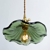 Pendant Light Green Glass Brass - SENZOR | Elegant Ambiance