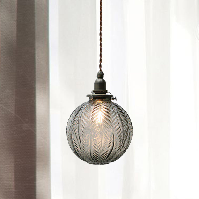 Pendant Light Smoke Gray Glass - POYNTX | Colonial Elegance