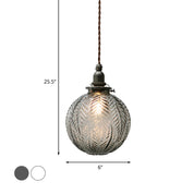 Pendant Light Smoke Gray Glass - POYNTX | Colonial Elegance
