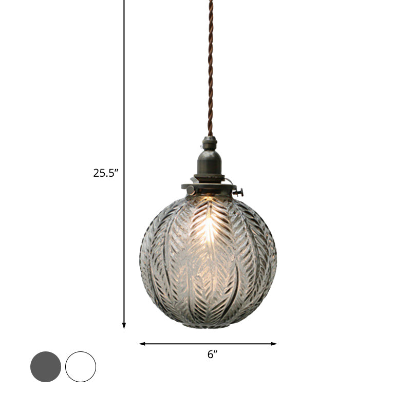 Pendant Light Smoke Gray Glass - POYNTX | Colonial Elegance