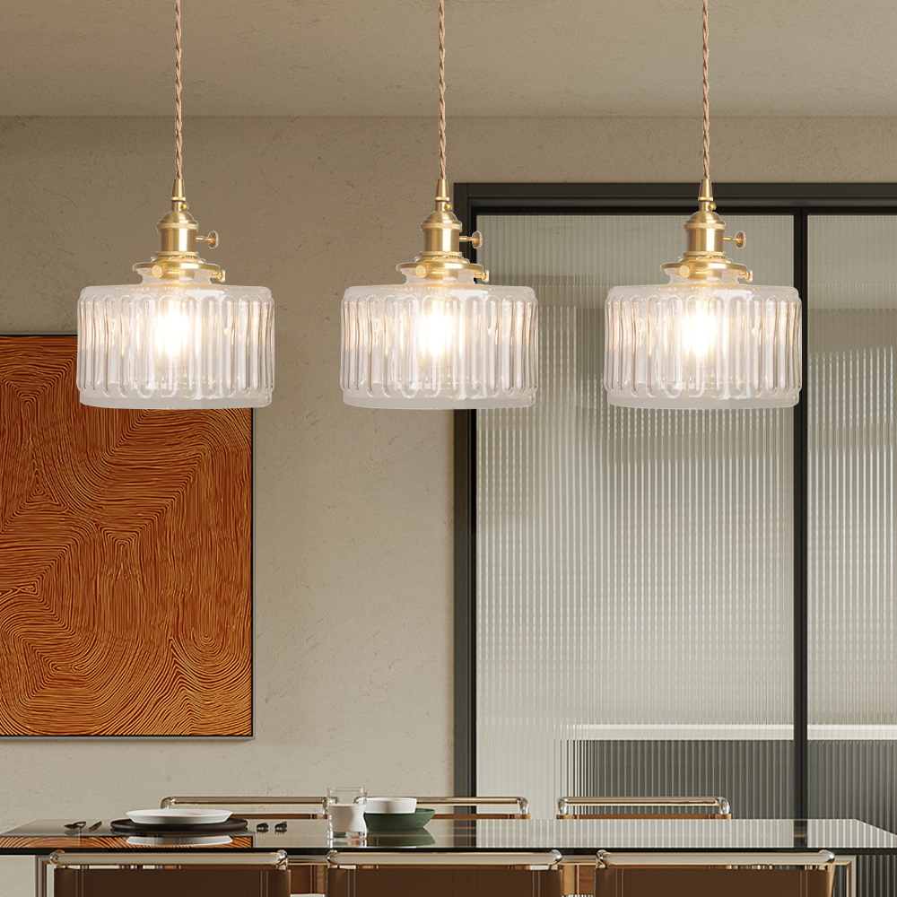 Pendant Light Green Glass - SAIPHX | Vintage Elegance