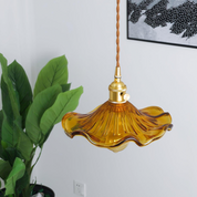 Pendant Light Green Glass Brass - SENZOR | Elegant Ambiance