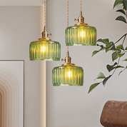 Pendant Light Green Glass - SAIPHX | Vintage Elegance