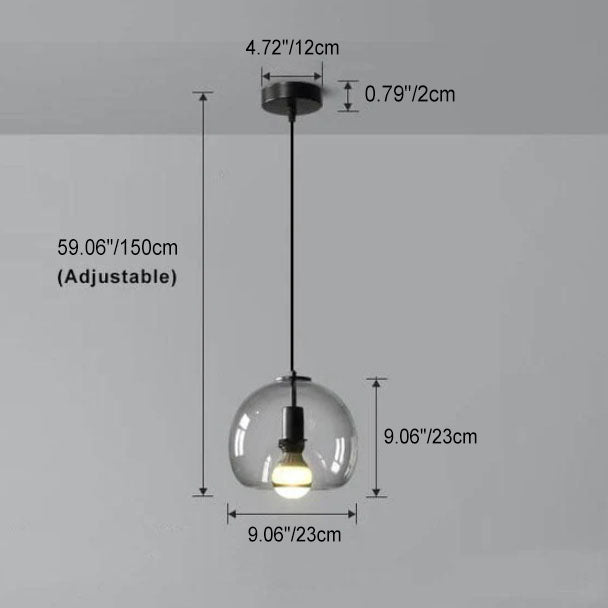 Pendant Light Smoky Glass Adjustable - VELOSX | Elegant Lighting