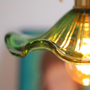 Pendant Light Green Glass Brass - SENZOR | Elegant Ambiance