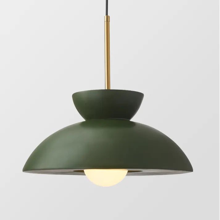 Pendant Light Green Metal - SYNAXE | Dining Ambiance