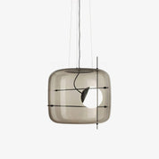Pendant Light Ribbed Glass Black - STELLA | Tranquility