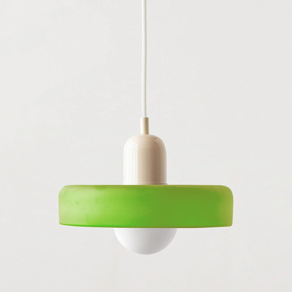 Pendant Light Green Glass Red - MODUSX | Bauhaus Style