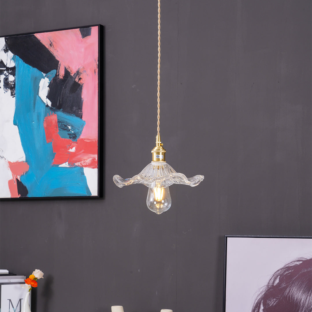 Pendant Light Green Glass Brass - SENZOR | Elegant Ambiance