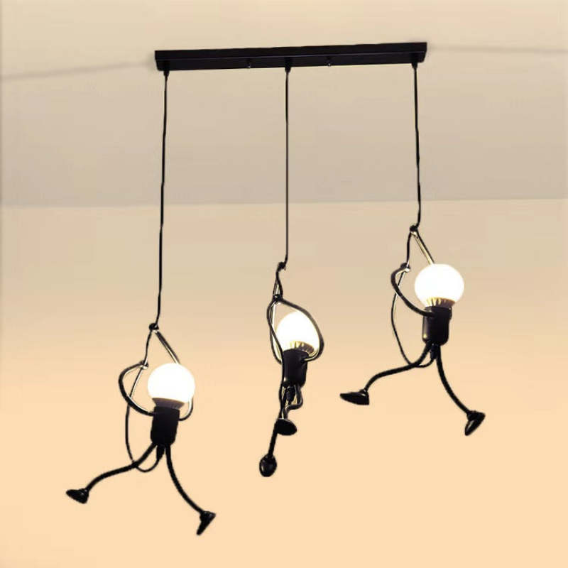 Pendant Light Retro Iron Man Black - SPICAX | Nostalgic Charm