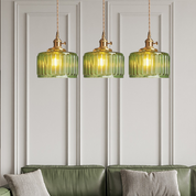Pendant Light Green Glass - SAIPHX | Vintage Elegance