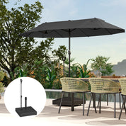 Garden Parasol Base with Adjustable Wheels Handle Filled Up to 55kg with Stand or 45kg with Water for 35mm 38mm 48mm Poles, Black