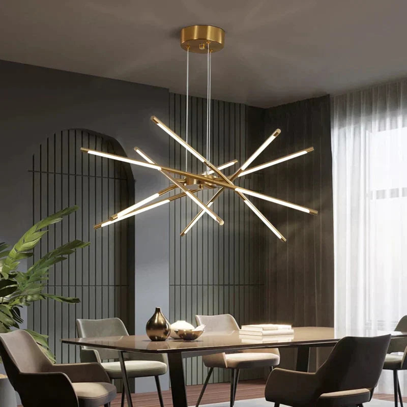 Chandelier Spider Gold 6 Heads - FLEXAR | Elegant Lighting