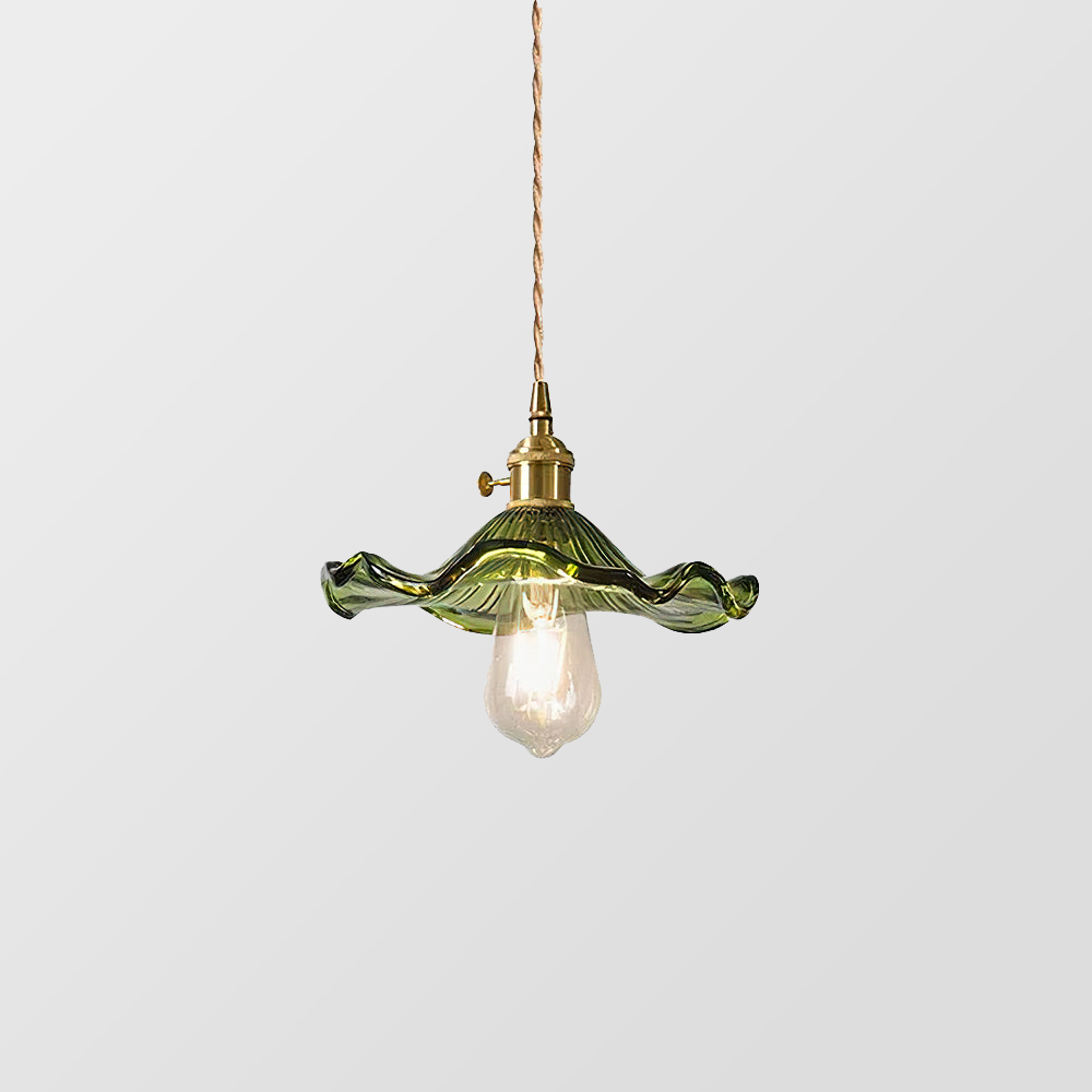 Pendant Light Green Glass Brass - SENZOR | Elegant Ambiance