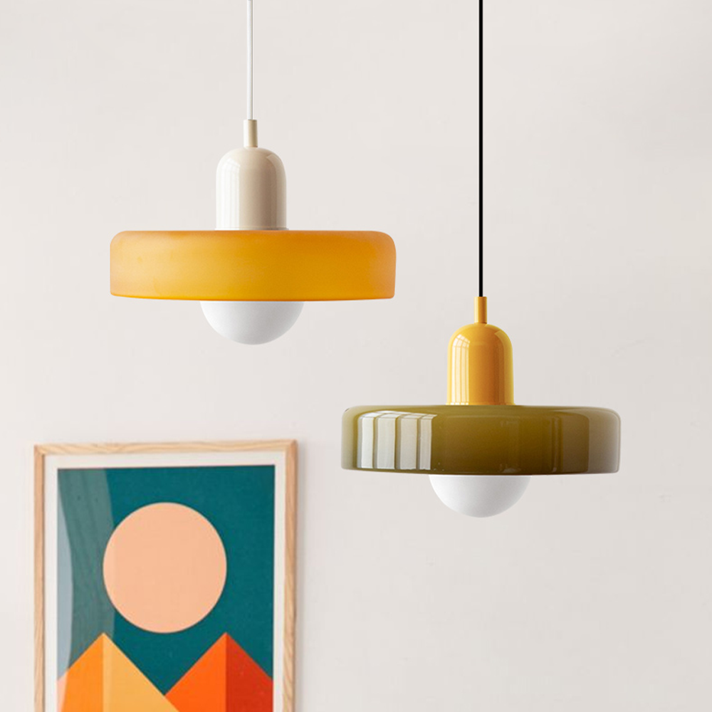 Pendant Light Green Glass Red - MODUSX | Bauhaus Style