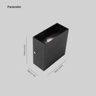 Orr Applique Murale Carrrée Minimaliste, Métal/Acrylique, Noir/Blanc, Intérieur/Extérieur