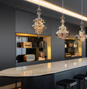 Pendant Light Gray Glass LED - VAULTX | Romantic Glow