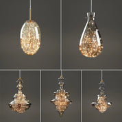 Pendant Light Gray Glass LED - VAULTX | Romantic Glow