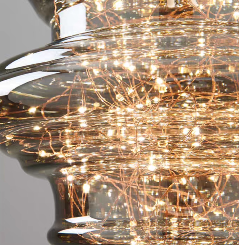 Pendant Light Gray Glass LED - VAULTX | Romantic Glow