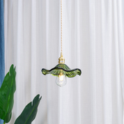 Pendant Light Green Glass Brass - SENZOR | Elegant Ambiance