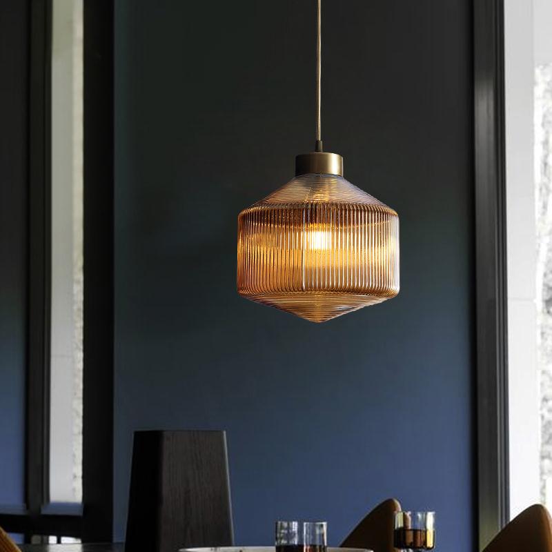 Pendant Light Smoke Gray Glass - TESSER | Elegant Lighting