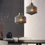 Pendant Light Smoke Gray Glass - TESSER | Elegant Lighting