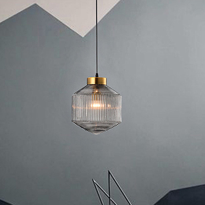 Pendant Light Smoke Gray Glass - TESSER | Elegant Lighting