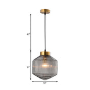 Pendant Light Smoke Gray Glass - TESSER | Elegant Lighting
