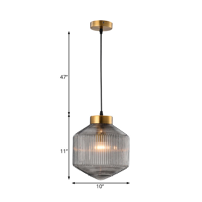 Pendant Light Smoke Gray Glass - TESSER | Elegant Lighting