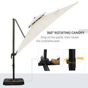 Steel Frame Outdoor Roma Cantilever Umbrella Garden Sun Shade