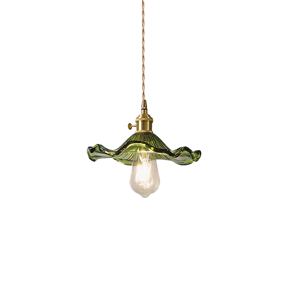 Pendant Light Green Glass Brass - SENZOR | Elegant Ambiance