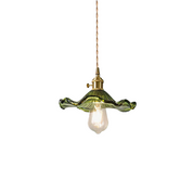 Pendant Light Green Glass Brass - SENZOR | Elegant Ambiance