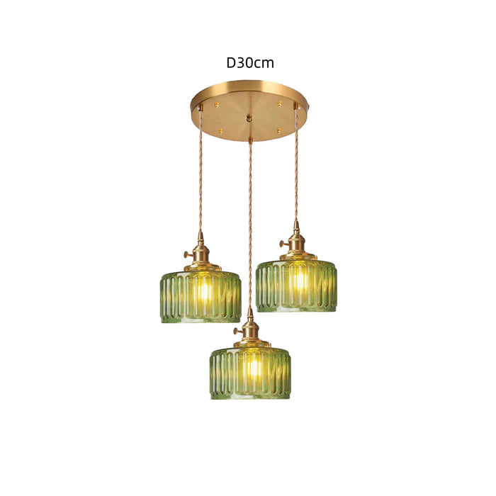 Pendant Light Green Glass - SAIPHX | Vintage Elegance