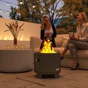 Smokeless Fire Pit Steel with Poker, Grey