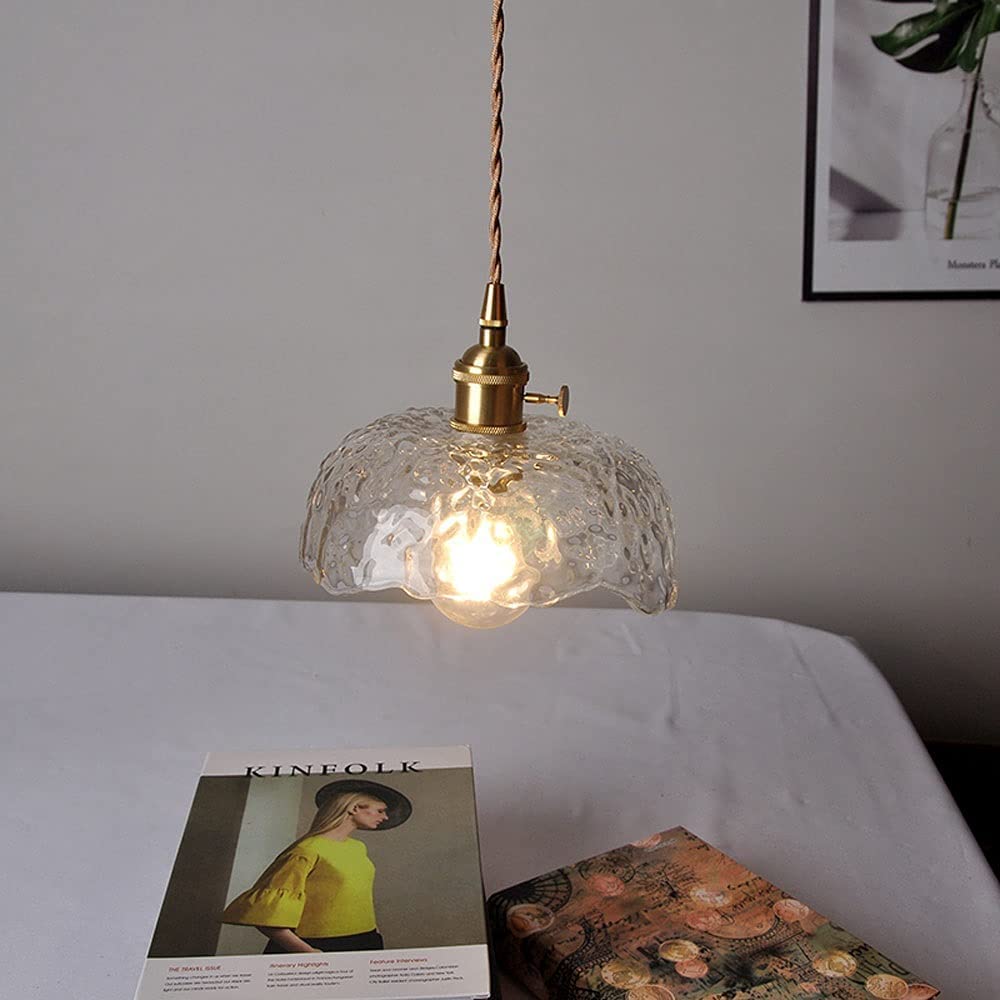 Pendant Light Brass Glass - ZORION | Elegant Lighting
