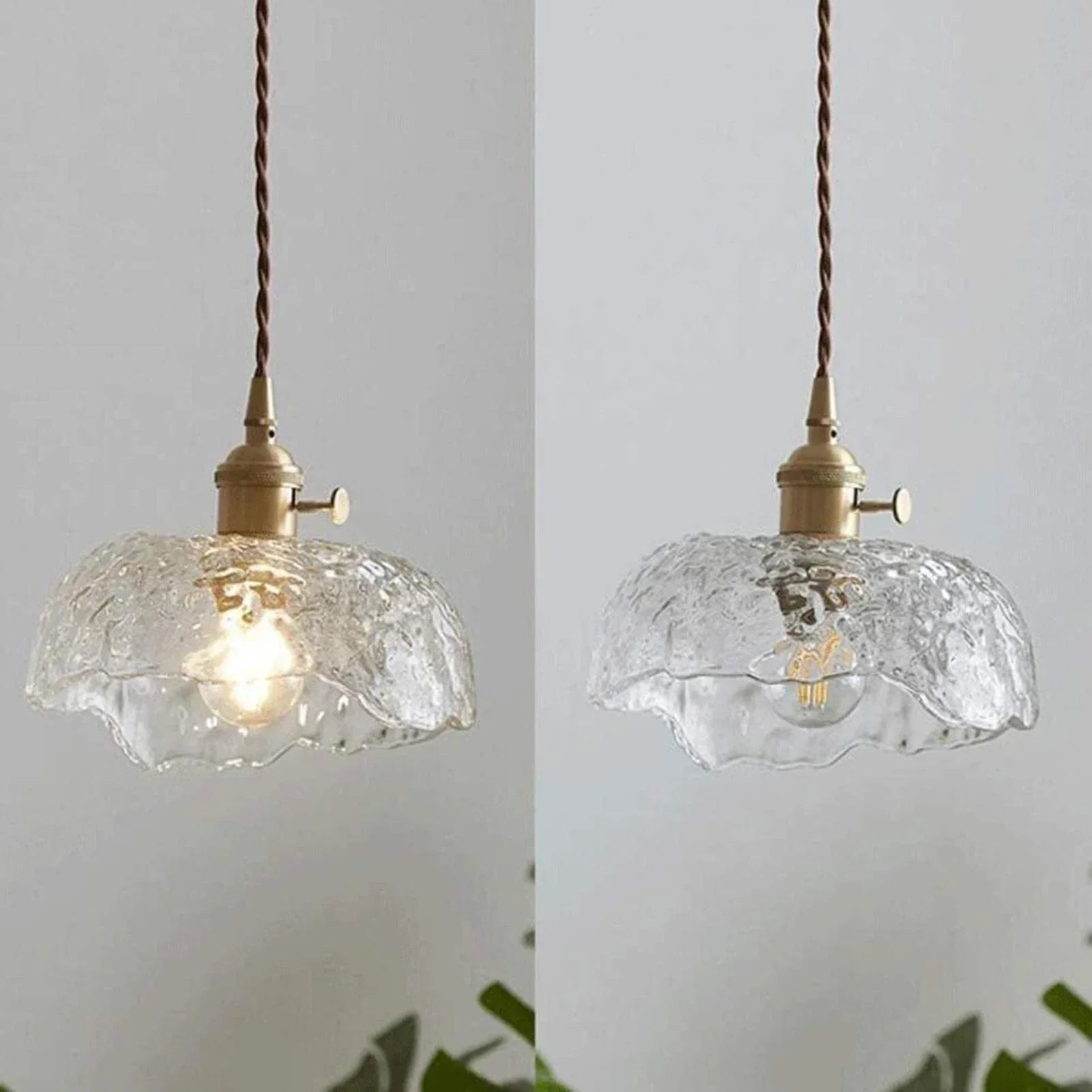 Pendant Light Brass Glass - ZORION | Elegant Lighting