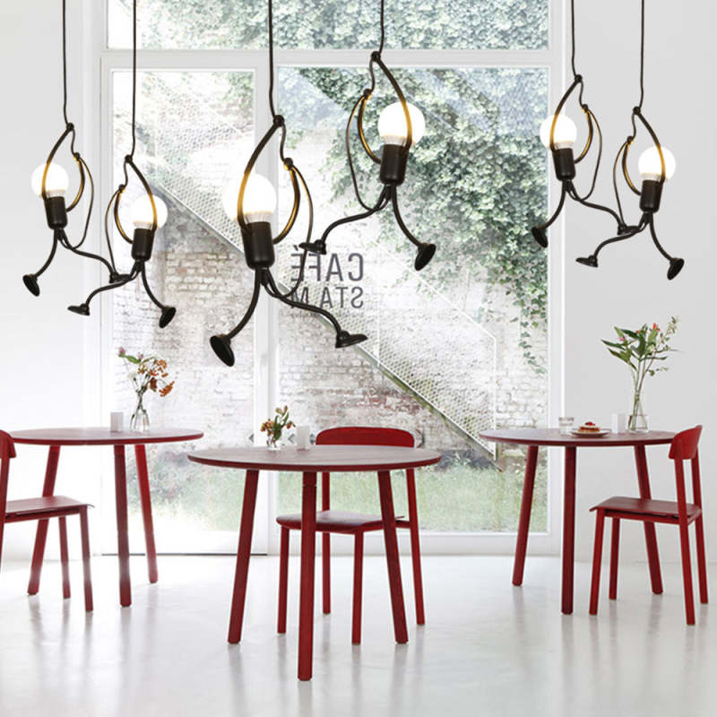 Pendant Light Retro Iron Man Black - SPICAX | Nostalgic Charm