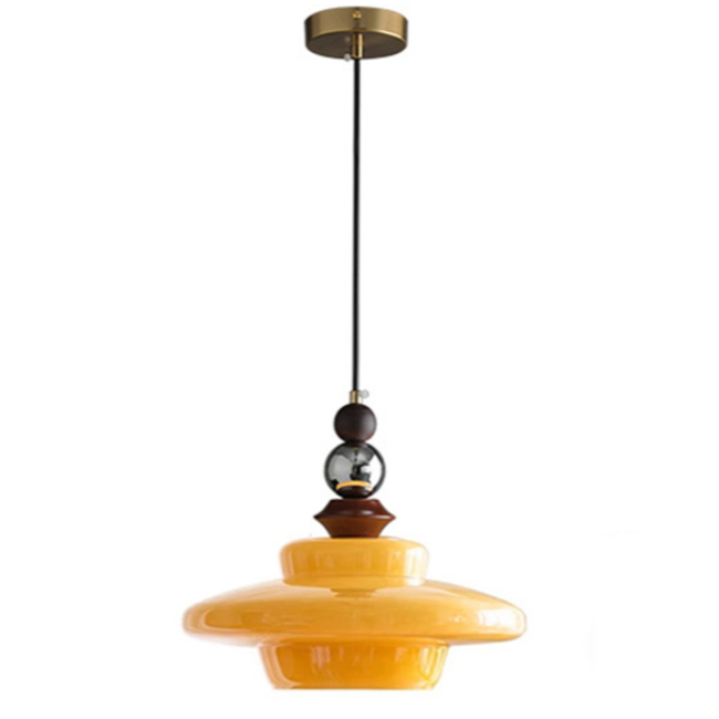 Pendant Light Beige Glass Medieval - VOLTIS | Elegant