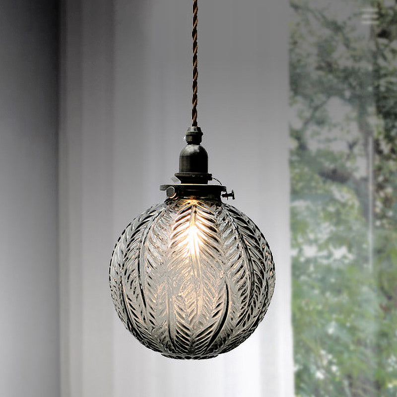 Pendant Light Smoke Gray Glass - POYNTX | Colonial Elegance