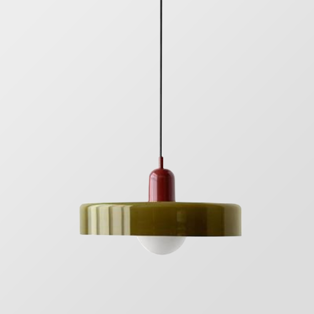 Pendant Light Green Glass Red - MODUSX | Bauhaus Style