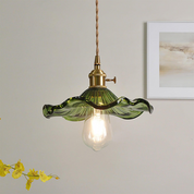 Pendant Light Green Glass Brass - SENZOR | Elegant Ambiance