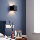 Orr Applique Murale Carrrée Minimaliste, Métal/Acrylique, Noir/Blanc, Intérieur/Extérieur