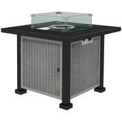 Gas Fire Pit Table, 50,000 BTU, 81×81cm, Grey