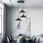 Carin Suspension Moderne LED Acrylique/Métal, Noir/Blanc/Or, Salon