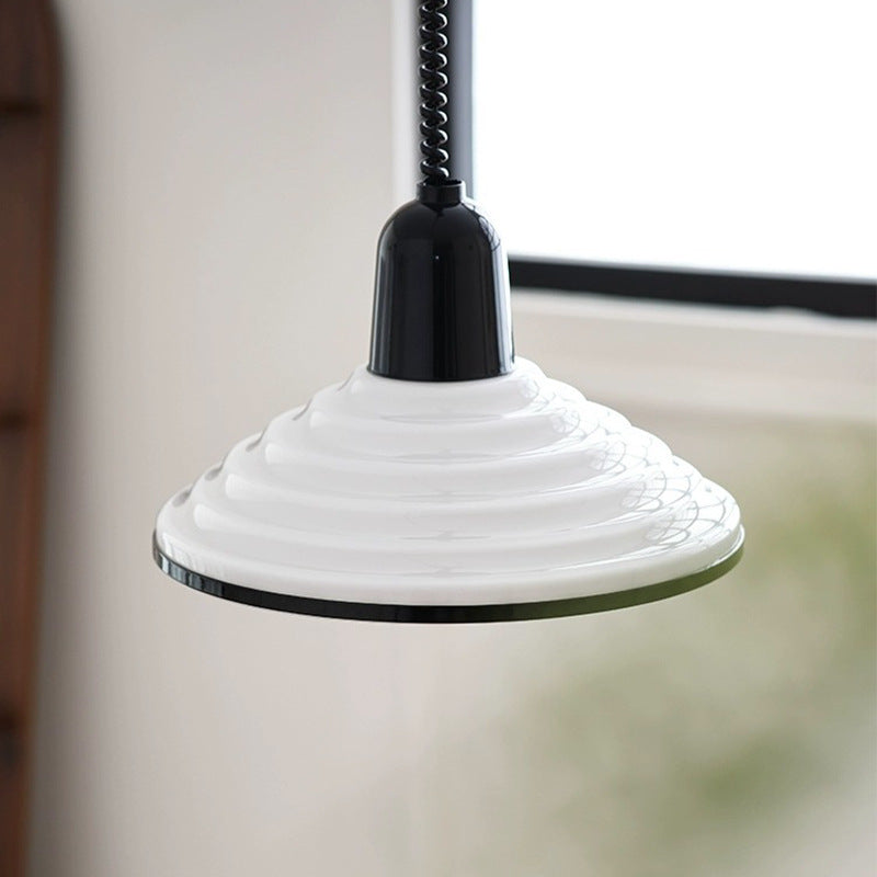Pendant Light Cream Glass Metal - STRATOS | French Charm