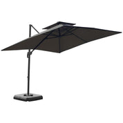 Cantilever Parasol 360° Rotation Angle Adjustment Outdoor Market Garden Umbrella, Dark Grey