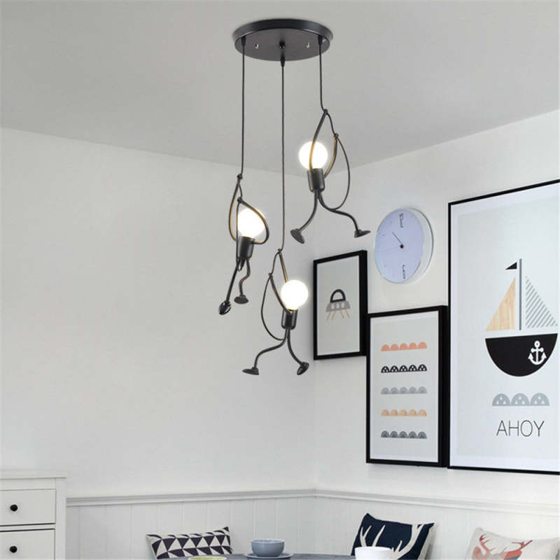 Pendant Light Retro Iron Man Black - SPICAX | Nostalgic Charm