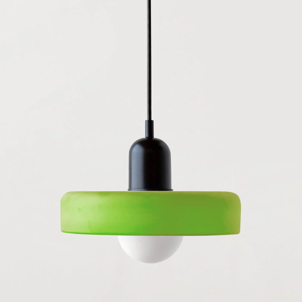 Pendant Light Green Glass Red - MODUSX | Bauhaus Style
