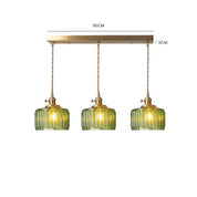 Pendant Light Green Glass - SAIPHX | Vintage Elegance