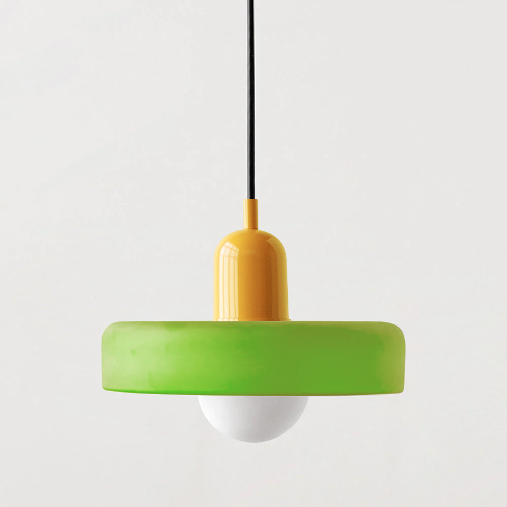 Pendant Light Green Glass Red - MODUSX | Bauhaus Style
